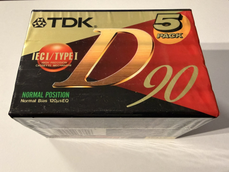 Magnetofónová kazeta TDK D 90 (päťpack) - 