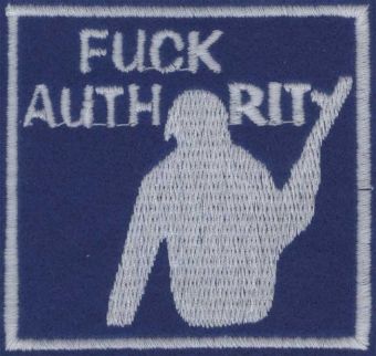 FUCK AUTHORITY - Slabomodrá nášivka