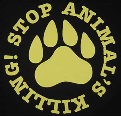 STOP ANIMAL´S KILLING! 02 - Slogan + zvieracia laba
